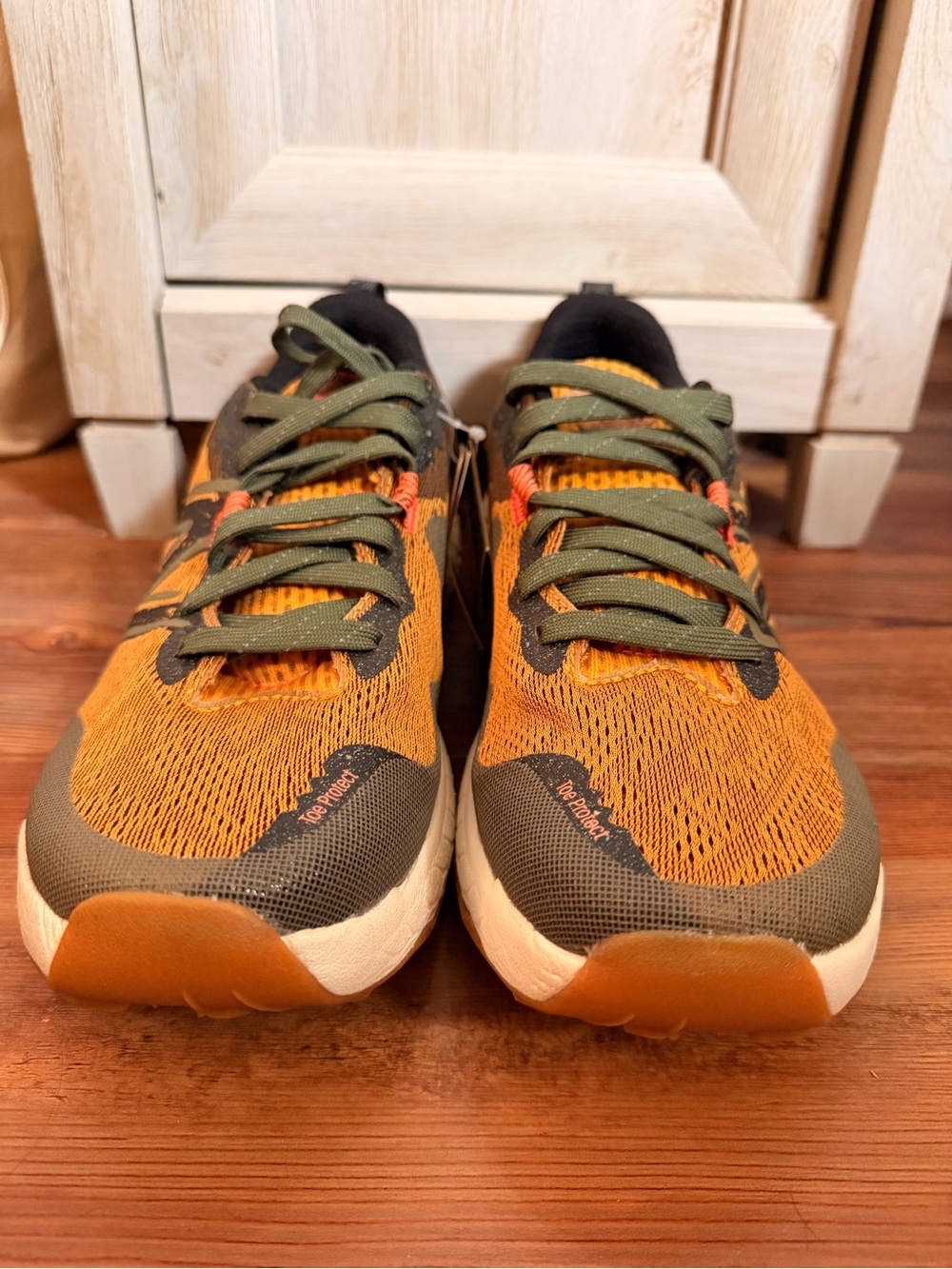 New Balance Orange and Olive Men’s Athletic Sneakers